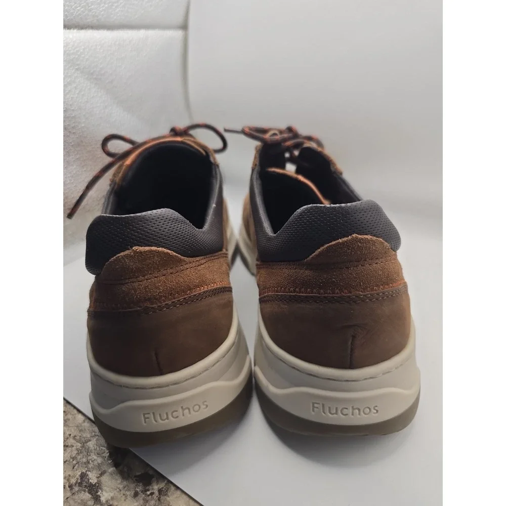 Fluchos Kansas F1345 Mens Casual Leather Sneakers Size 42 US Mens 9 Brown